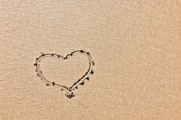 istock The photo captures a heart outline drawn in sand, highlighting its texture. 2152631705