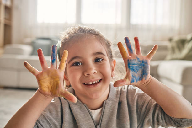 Free Stock Photo of Happy girl with paint on her hands | Download Free ...