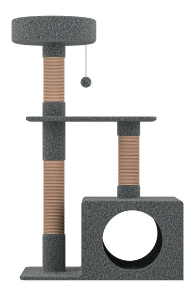 Cat Tree with Toy, Cat Tower condo for Indoor Cats with sisal scratching posts. 3D rendering