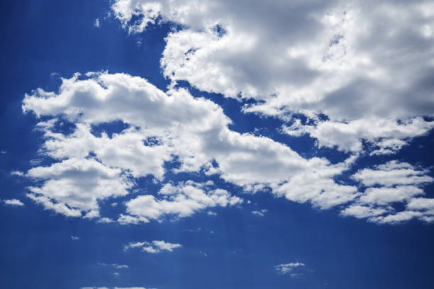 Background of blue sky with clouds in summer