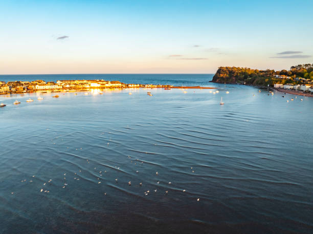 Drone view of Teignmouth, Devon, UK