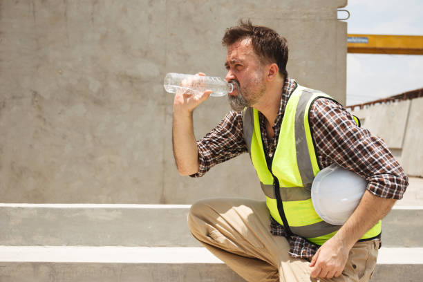 istock Male worker working in a very hot day. 2152658907