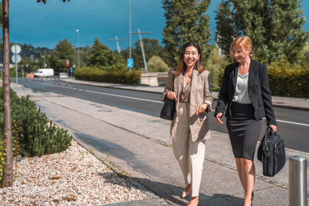 istock Multiracial Female Colleagues On Their Way To Work 2152658986