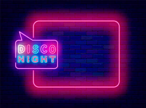 istock Disco night neon advertising. Welcome poster for bar, night club, party. Empty pink frame. Vector illustration 2152666732