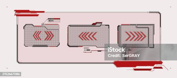 Futuristic User Interface Elements Arrow Button Frame Scifi Digital ...
