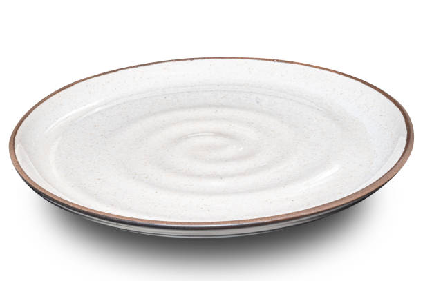 istock Brown circle ceramics plate isolated on white background. 2152667667