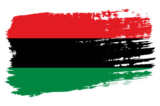 istock Universal Negro Improvement Association and African Communities League flag, wide brush stroke on transparent background vector 2152672235