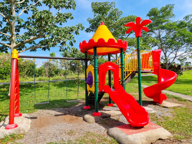 istock Panama, Potrerillo, slides and swings in public park 2152672692