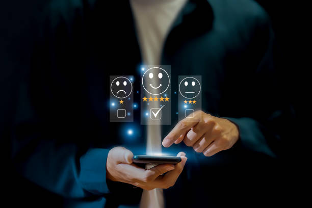 istock Customers rate service provider satisfaction through the application. The service experience in the online application will assess the quality of the service. 2152678007