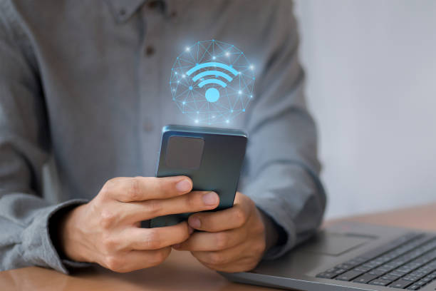 istock with wifi icon, social business communication concept 2152678051