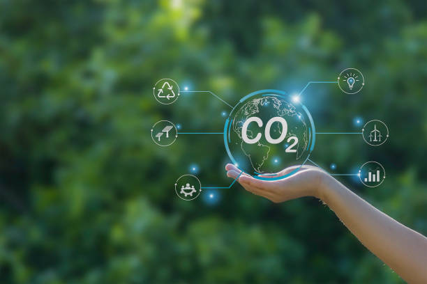 istock The carbon neutral concept reduces CO2 emissions, reducing global warming. Goal of net zero carbon emissions 2050 2152681340