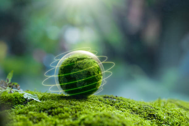 istock Net Zero Concept and Carbon Neutral Natural Environment Climate-neutral long-term emissions strategy, goals, sustainability, globe icon. green background 2152683531
