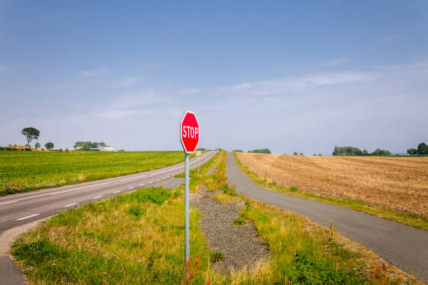 istock Stop Sign on Rural Road 2152686946