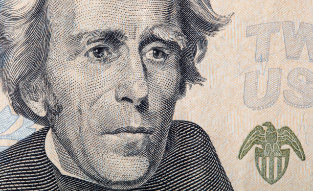 istock Details of a twenty dollar bill. Background 2152687237