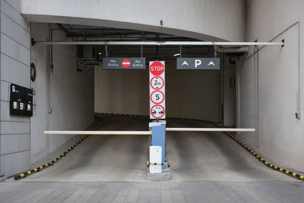 istock Close-up of automatic barriers at the entrance and exit to a multi-level parking. 2152687701