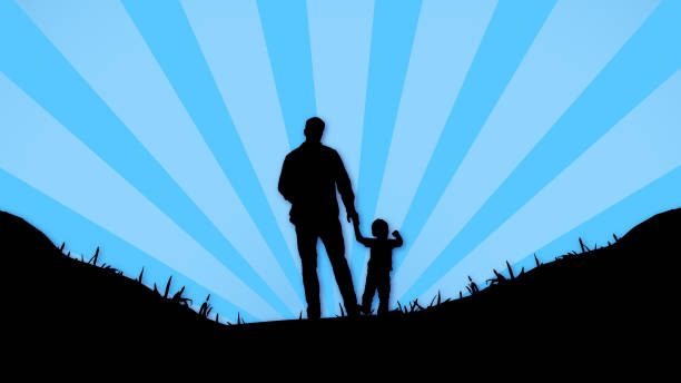 Celebrate the bond between father and child with this heartwarming silhouette against a vibrant Father's Day background. Perfect for conveying love, joy, and appreciation, this stock image captures the essence of this special occasion. Ideal for greetings, invitations, or creating memorable Father's Day messages with a touch of creativity and warmth.