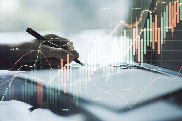 istock Multi exposure of abstract creative financial chart with hand writing in diary on background, research and analytics concept 2152687926