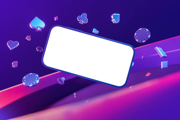 istock Falling phone mock up screen, casino and online gambling 2152689770