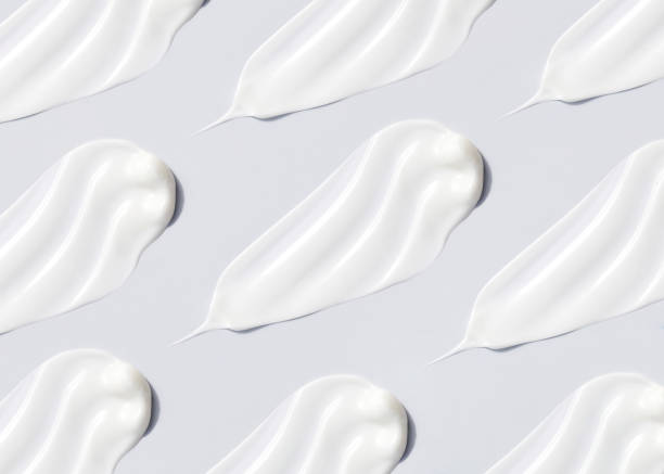 istock pattern cosmetic smear of creamy texture on gray background 2152689995