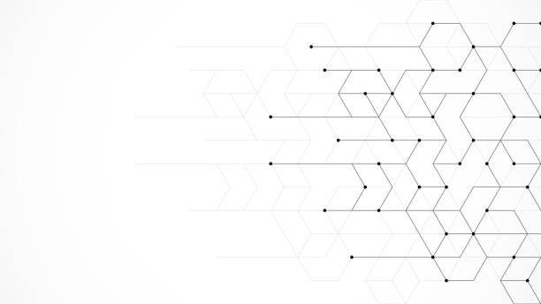 creative idea of modern design with abstract geometric background. minimalistic vector texture with linear pattern - tvorba sítě kontaktů stock ilustrace