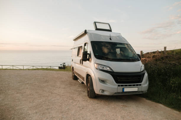 istock Camper van by the sea 2152694365