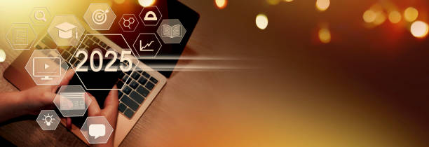 istock 2025 E-learning, education, online exam concept.Choose correct answer. Education internet online digital technology concept. New Year education 2025 background. 2152694581