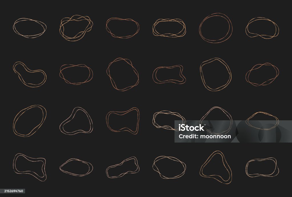 One Random Line Shape Flat Geometric Random Circle Line Form Collection Stock Illustration ...