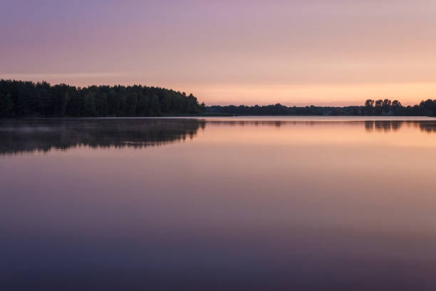 Reflections of sunset with cloudscape in lake water
