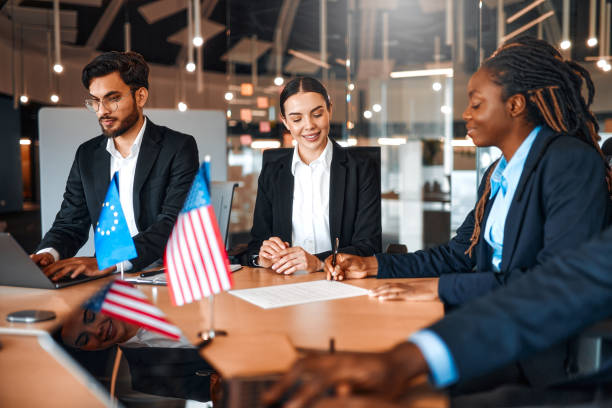 istock Diplomatic negotiations between countries in the office 2152697560