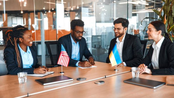 istock Diplomatic negotiations between countries in the office 2152697649