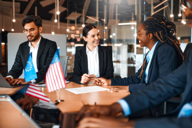 istock Diplomatic negotiations between countries in the office 2152697731