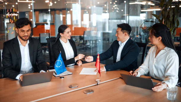istock Diplomatic negotiations between countries in the office 2152697754