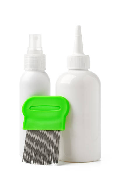 istock Cosmetic products and lice comb isolated on white background 2152699130