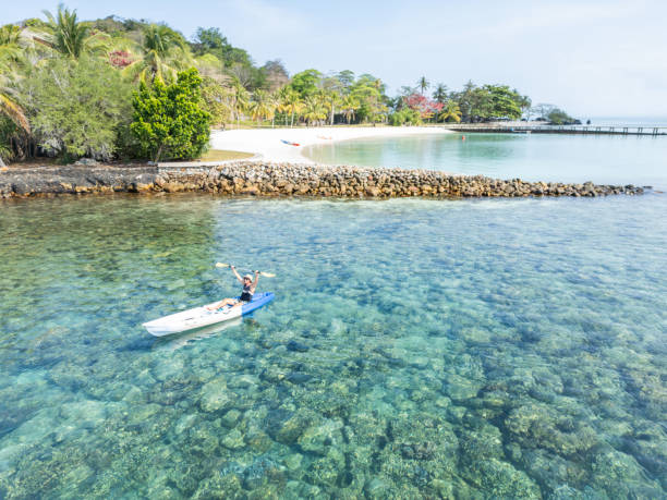 istock A Joyful Kayaker Near Tropical Island Shore 2152699357