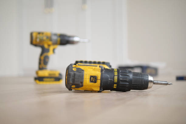 istock An electric screwdriver is on the floor, 2152699779