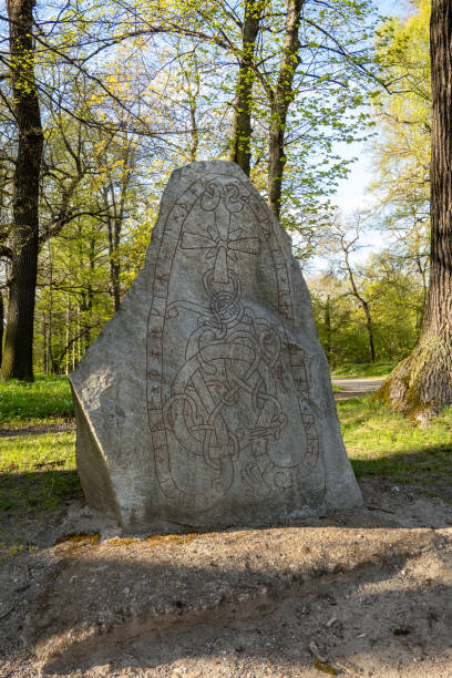 Rock carved with Runic letters