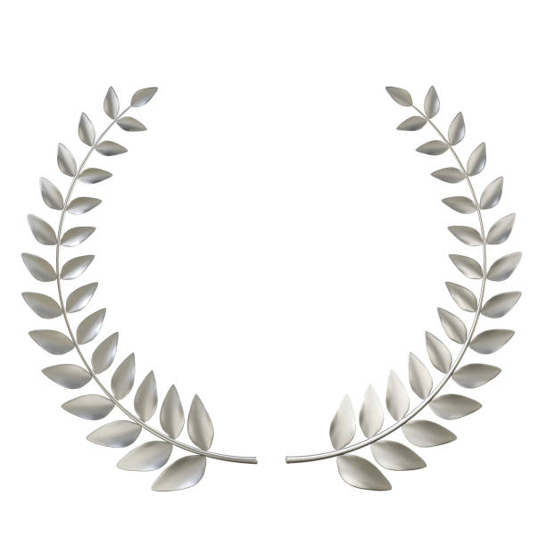 istock Silverlaurel wreath on transparent background 2152702763