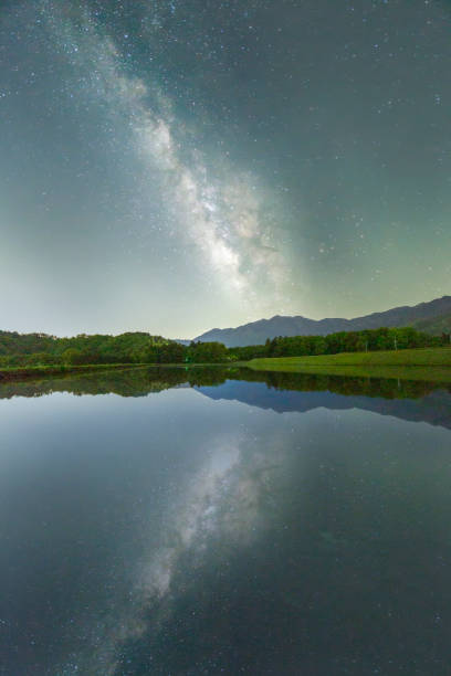 istock Beautiful night view with beautiful milkyway. 2152707390