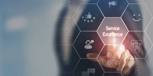 istock Service excellence, high quality service concept. Continuous improvement and invest in training and technology to enhance the customer experience, increased customer satisfaction, loyalty. 2152707831