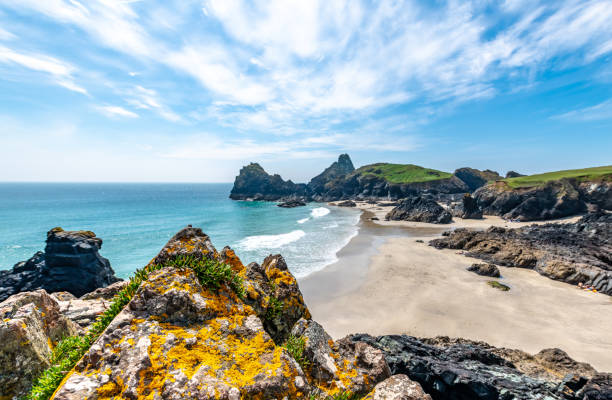 istock Rocky Cornish coastline at Kynance Cove 2152708067