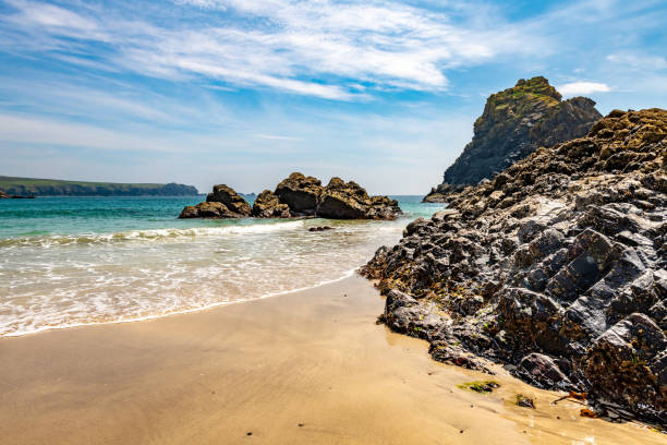 Sandy beach at Kynance Cove in Cornwall