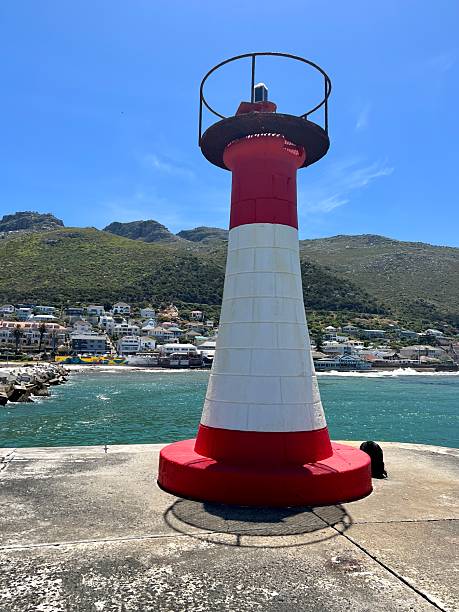 istock Small, red and white striped lighthouse, South Africa 2152709862