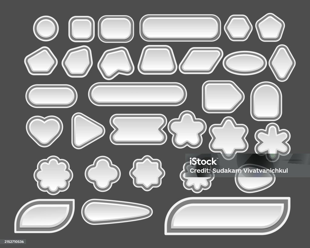 Button Shape Vector Button Illustration Set Stock Illustration - Download Image Now ...