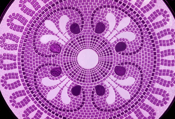 Geometric Pattern of Vibrant and Light Purple Mosaic for Abstract Background