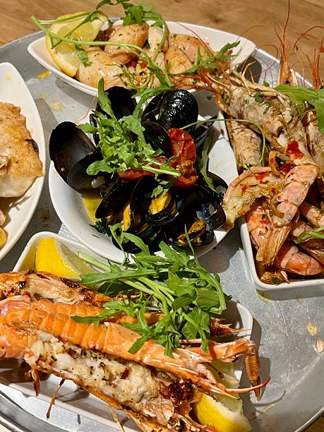istock Seafood plate on the beach 2152718937