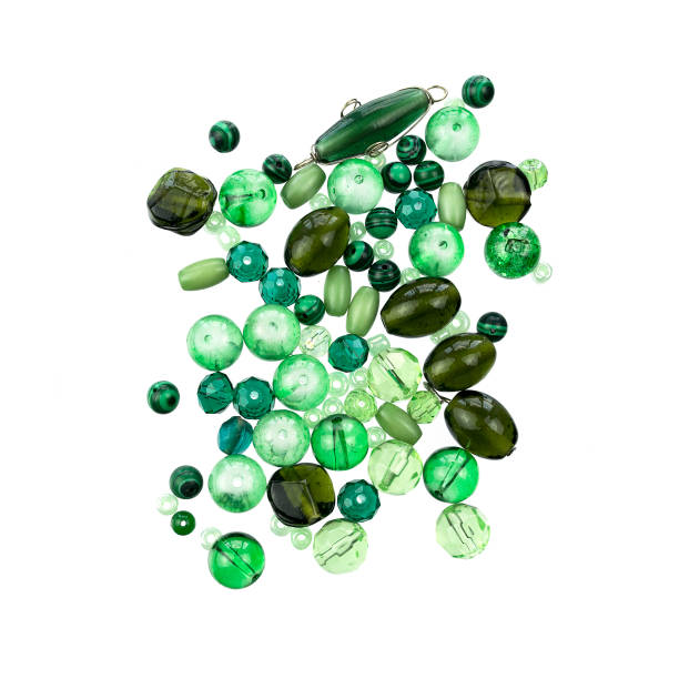 istock Layout of green beads and marbles 2152721847