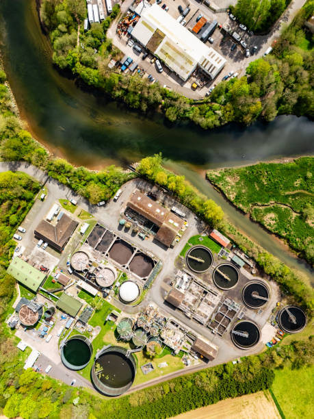 istock Drone view of Sewage Treatment Works in UK 2152722123