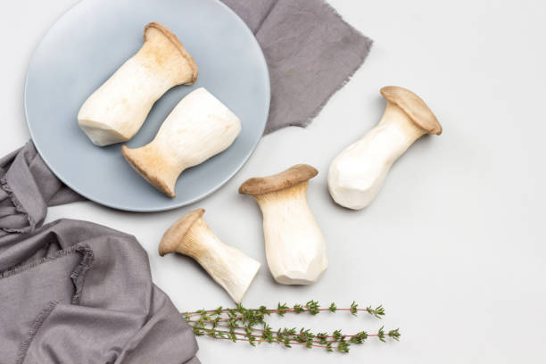 istock King oyster mushrooms on gray ceramic plate 2152722334