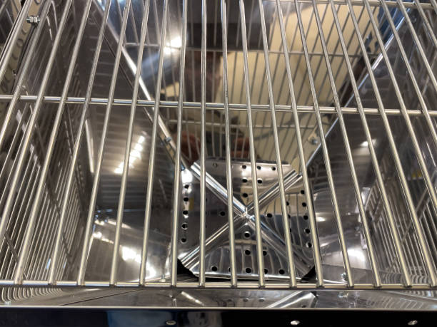 istock A grill with a mesh basket in the middle 2152724994