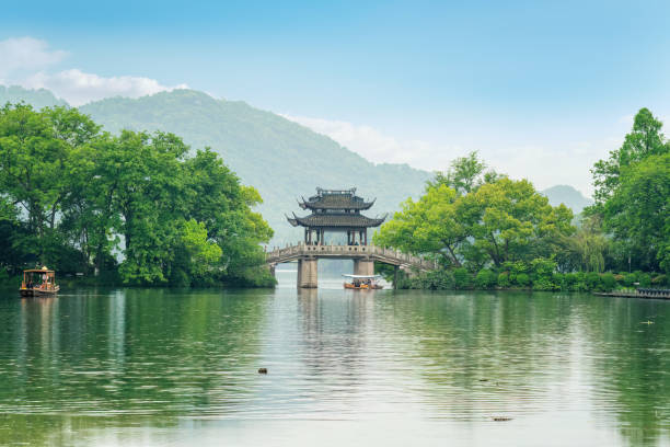 istock Serene Lake View with Traditional Chinese Pavilion 2152725387